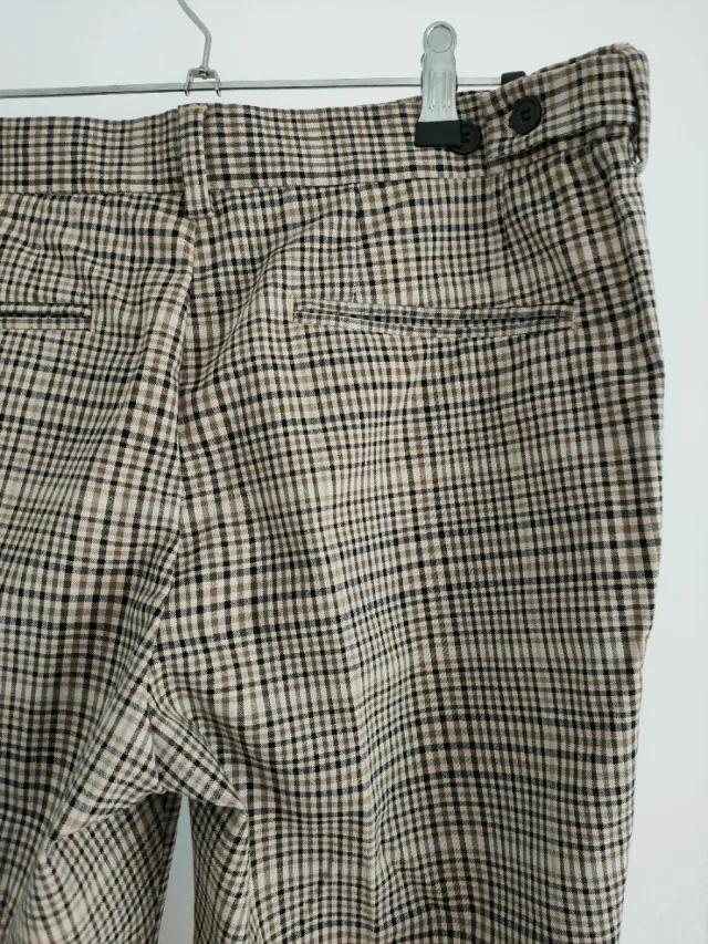 Pantalón H&M cuadros marrón multicolor