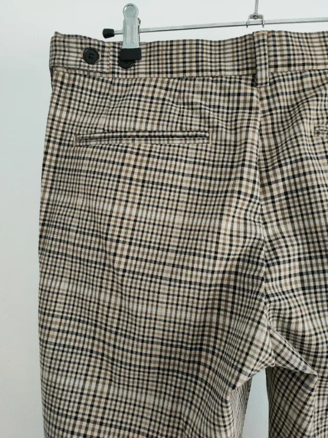 Pantalón H&M cuadros marrón multicolor