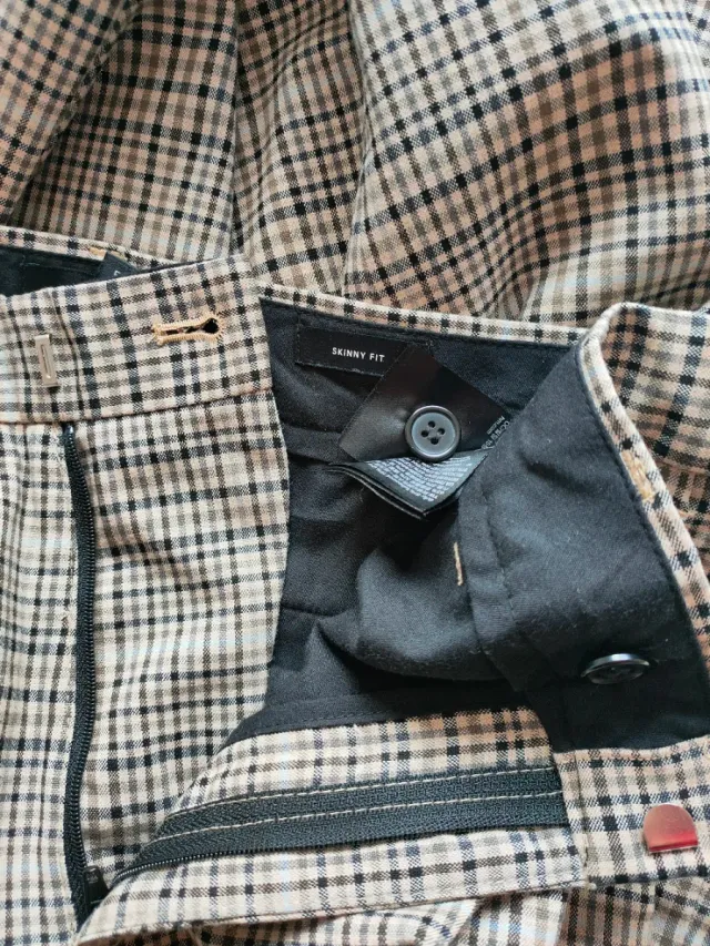 Pantalón H&M cuadros marrón multicolor