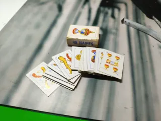 Antigua baraja de cartas 48 Naipes miniatura