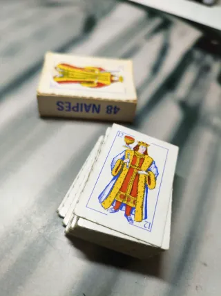 Antigua baraja de cartas 48 Naipes miniatura