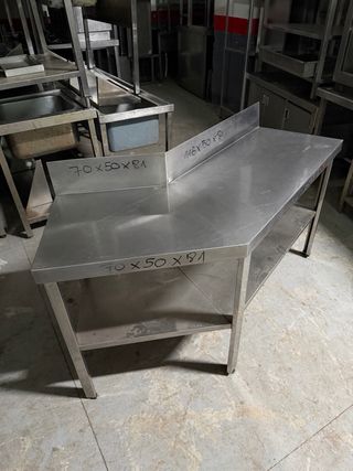Mesa de acero CURVA inoxidable industrial