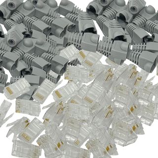 100x Conectores RJ45 CAT6 UTP con Fundas