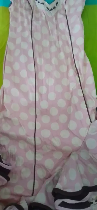 Traje de flamenca rosa bebé y marrón chocolate