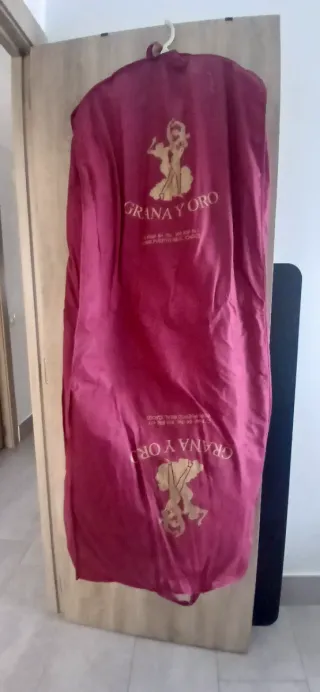 Traje de flamenca rosa bebé y marrón chocolate