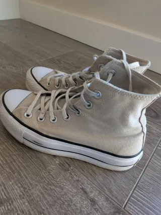 Converse plataforma beige