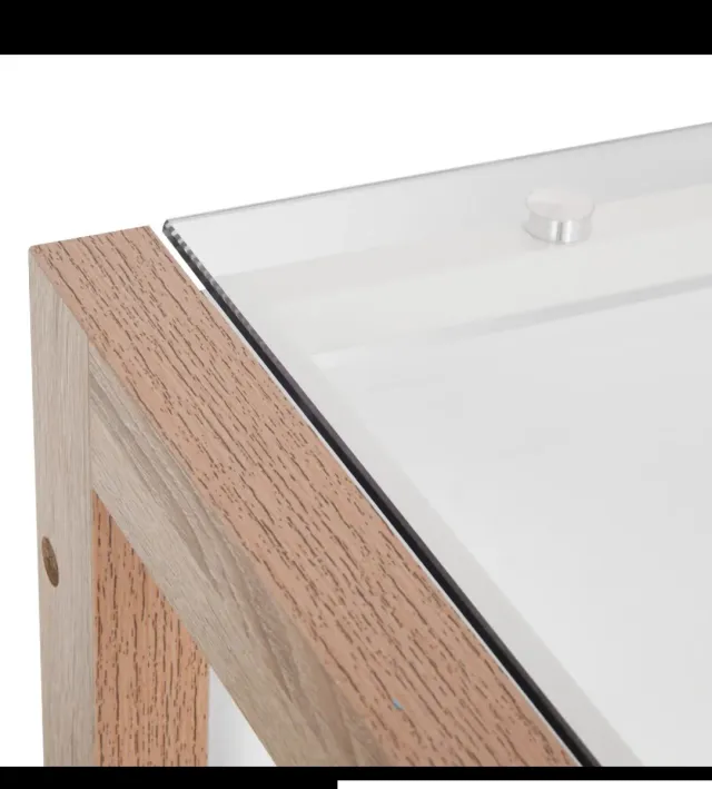 Escritorio cristal y madera 120cm