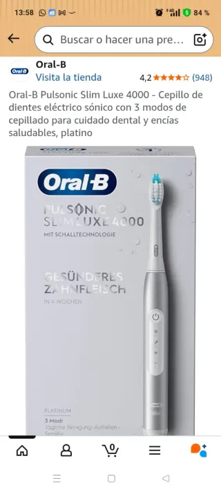 Cepillo Eléctrico Oral B Pulsonic
