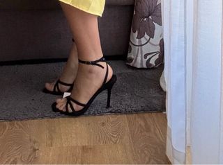 Sandalias tacón Mango negras Talla 36