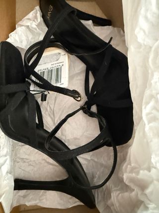 Sandalias tacón Mango negras Talla 36