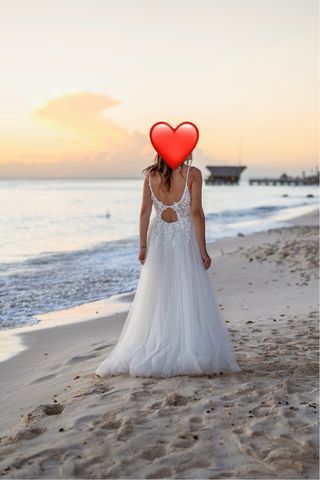 Vestido de Novia Blanco Encaje Tul