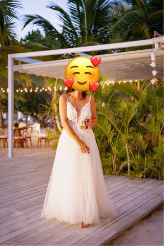 Vestido de Novia Blanco Encaje Tul
