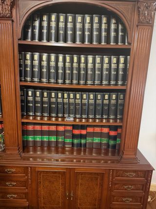 Librería de madera con puertas