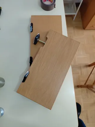 Estante flotante madera y negro 2 unidades.