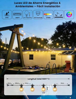 Guirnaldas Luces Exterior 60M