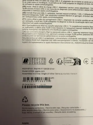 iPad A16 11ª Gen 128GB Wifi Plata Precintado Nuevo