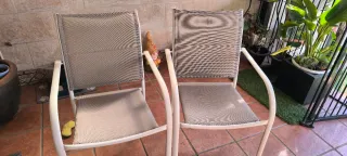 Sillas de jardín tela y metal
