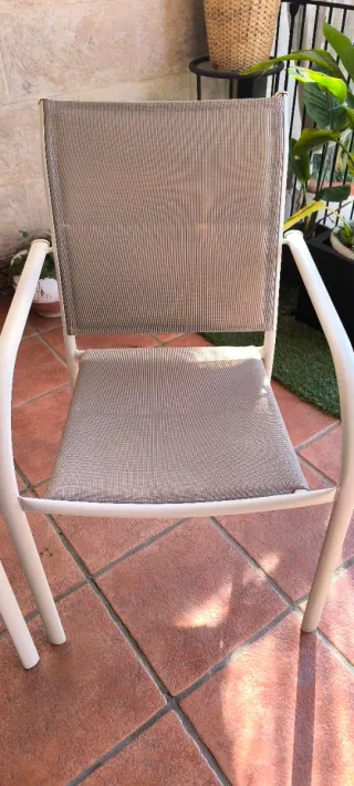Sillas de jardín tela y metal