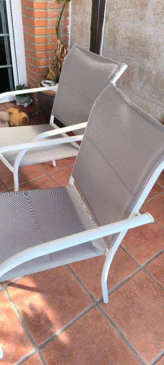 Sillas de jardín tela y metal