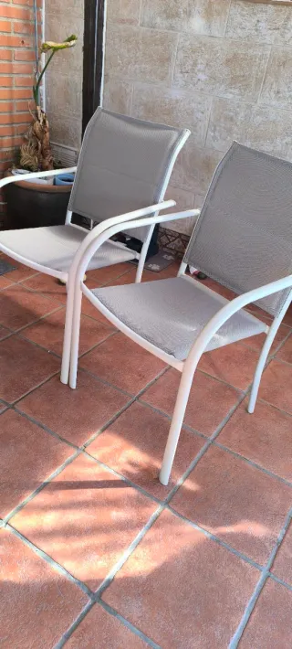 Sillas de jardín tela y metal