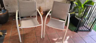 Sillas de jardín tela y metal