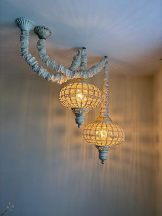 Lámparas de salón  metal y metacrilato y tela