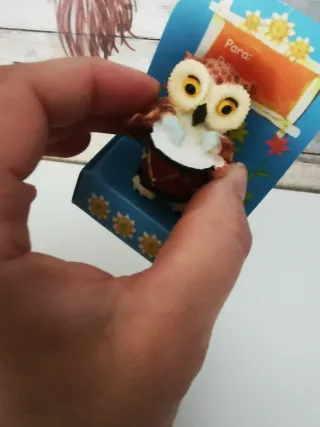 Decoración Búho Tambor Azul y Marrón