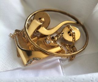 Lote bisutería dorada antigua