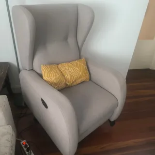 Sillon  orejero eléctrico gris