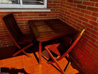 Mesa y 2 Sillas Madera Exterior