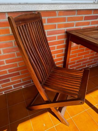 Mesa y 2 Sillas Madera Exterior