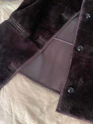 Chaqueta efecto pelo marrón nueva