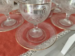 Servizio macedonia vetro vintage anni '60 oro