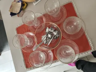 Servizio macedonia vetro vintage anni '60 oro