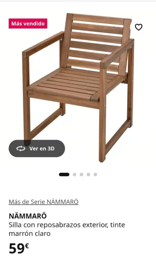 Sillas con reposabrazos Nammaro Ikea.