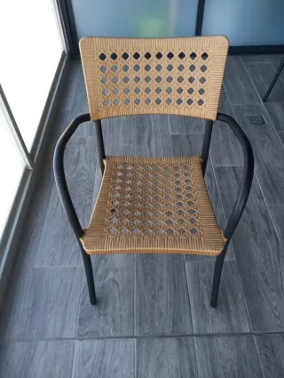 Mesa y Sillas Exterior Beige/Gris