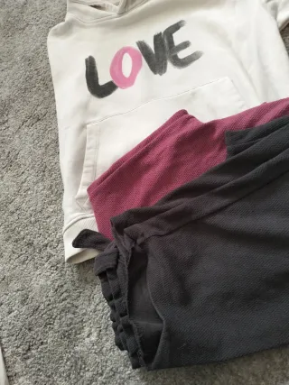 Sudadera Zara niña 9/10 y dos pantalones Talla 9/1
