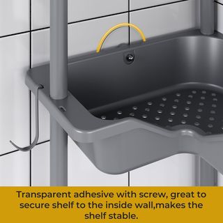 Estantería Ducha Esquina 3 Niveles Gris