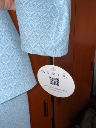 Vestido azul con peplum para bautizo, comunión ...