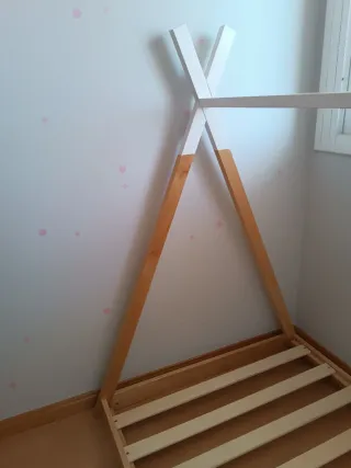 Cama Montessori Madera y Blanca