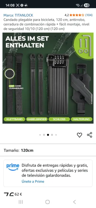 Candado plegable TITANLOCK 90cm