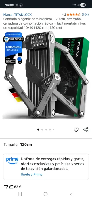 Candado plegable TITANLOCK 90cm