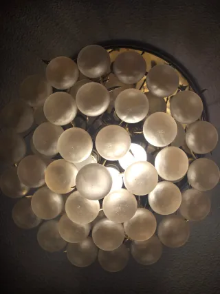 Lámpara Techo Cristal Murano Manzanas Doradas