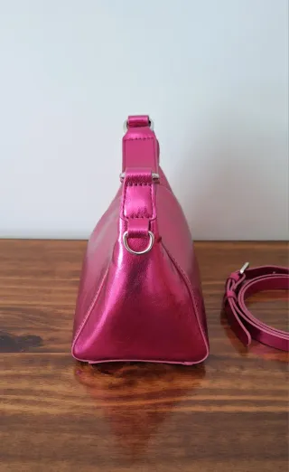 Bolso de fiesta en rosa metalizado PARFOIS