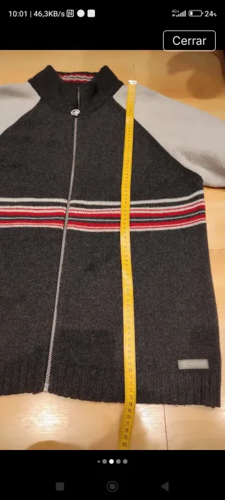 Chaqueta Astore gris y roja