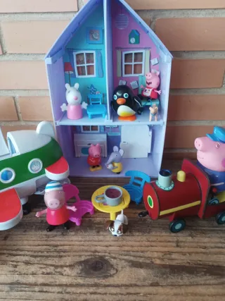 Lote Peppa Pig: Casa, Avión y Tren