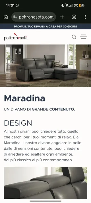 Divano angolare Poltronesofà Maradina pelle