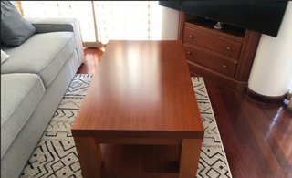 Mesa de centro madera maciza color jatoba