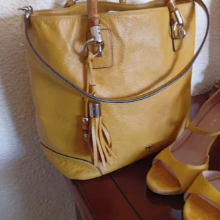 Bolso Piel Amarillo Mostaza Purificación García