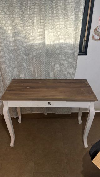 Escritorio Vintage Madera y Blanco